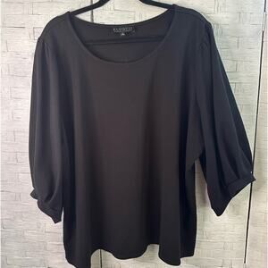Eloquii black blouse with balloons, sleeves, bohemian  Lagenlook Plus size 26